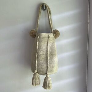 Wayuu Dream Bags Pom Pom - Latte